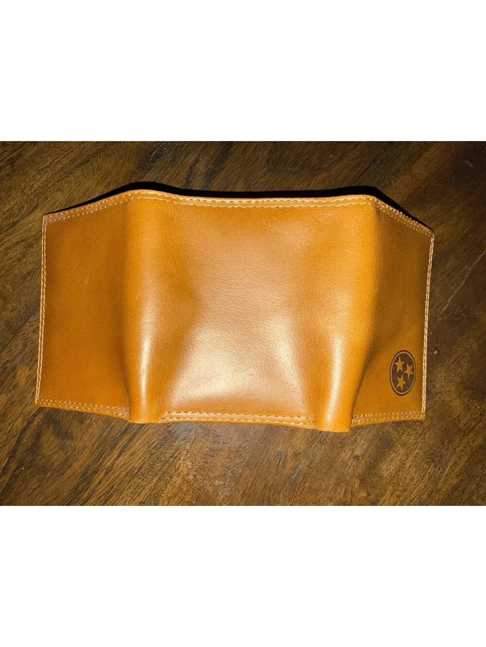 Tennessee Tri-Star Leather Trifold Wallet Brown ID Window Card Holder